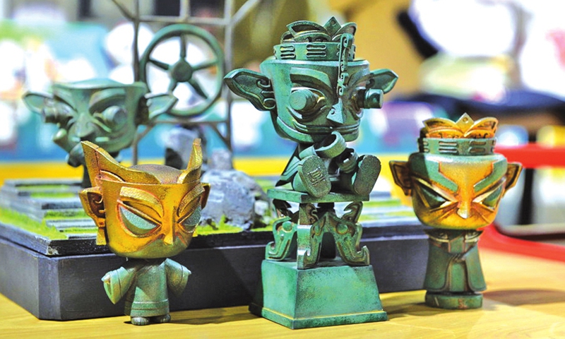 Cultural products inspired by relics discovered at the Sanxingdui Ruins Photos: IC