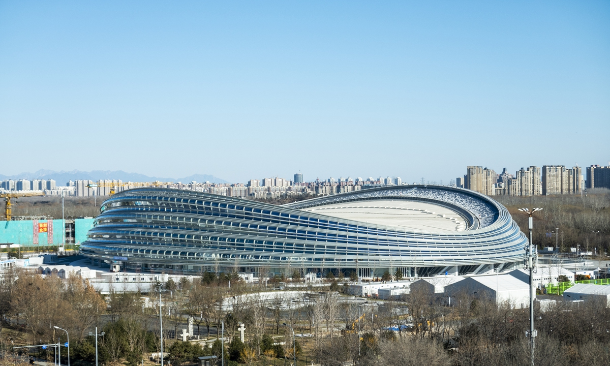 The National Speed Skating Oval, dubbed the Ice Ribbon Photo: VCG