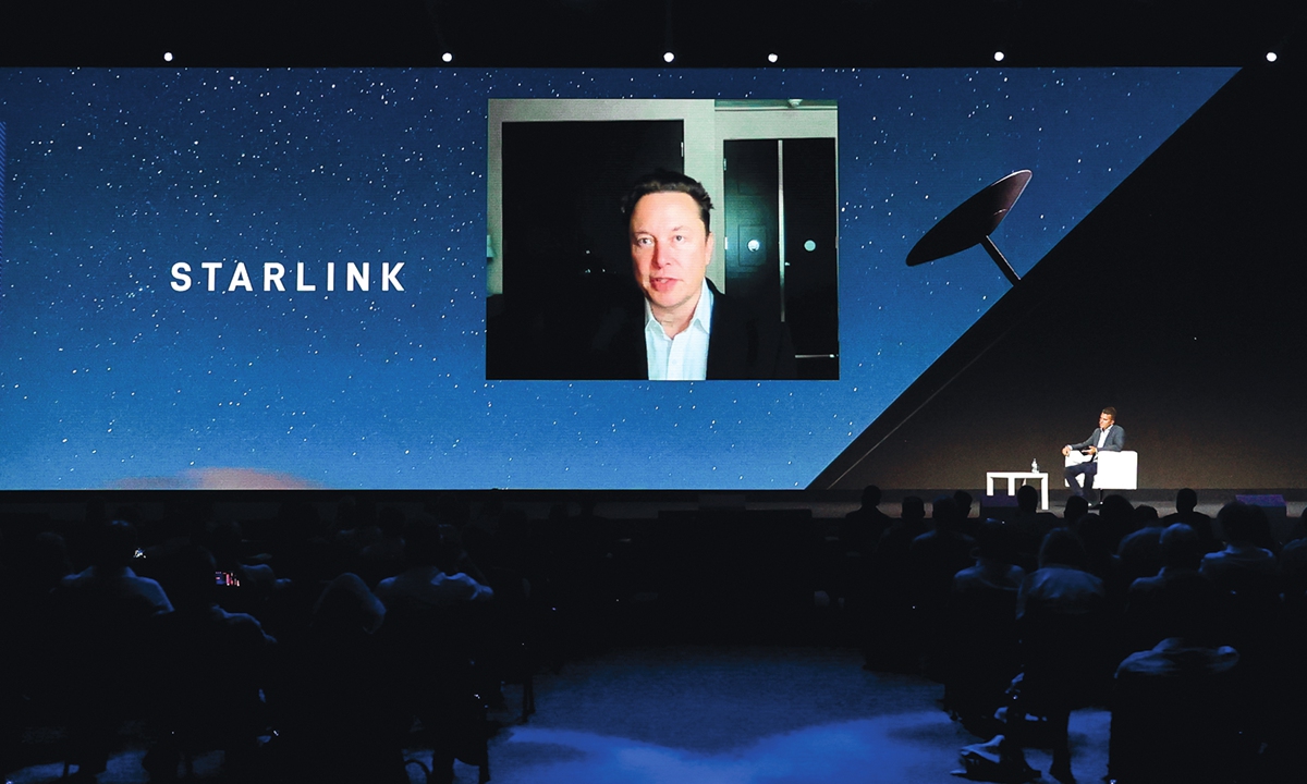 Elon Musk, the founder of SpaceX, speaks about the Starlink project on June 29, 2021 in Barcelona, Spain. Photo: VCG 