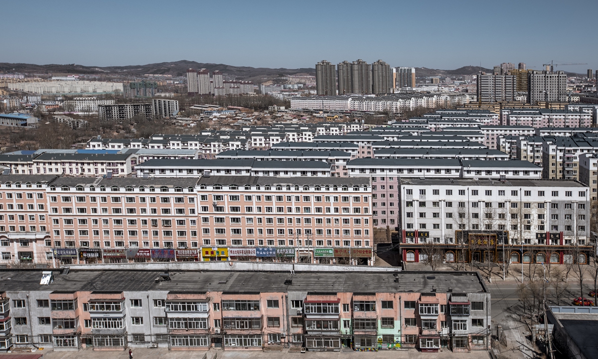 The photo taken on April 19, 2019 shows apartments in Hegang, Northeast China's Heilongjiang Province. Photo: VCG
