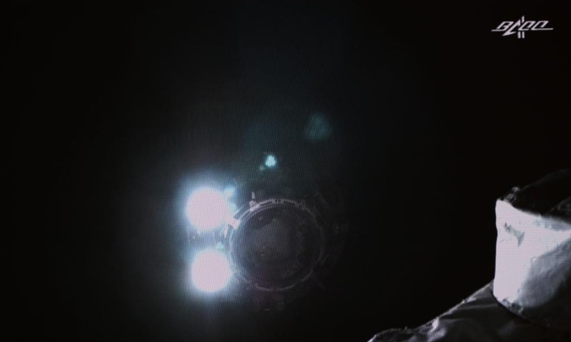 Screen image taken at Beijing Aerospace Control Center on Jan. 8, 2022 shows the process of the manual rendezvous and docking experiment of China's space station with the Tianzhou-2 cargo craft.Photo:Xinhua