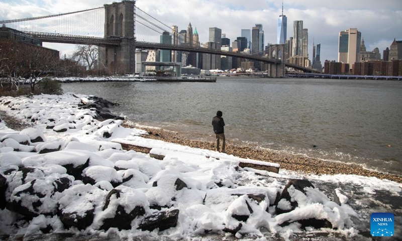 Snow blankets New York with hundreds of flights canceled - Global Times
