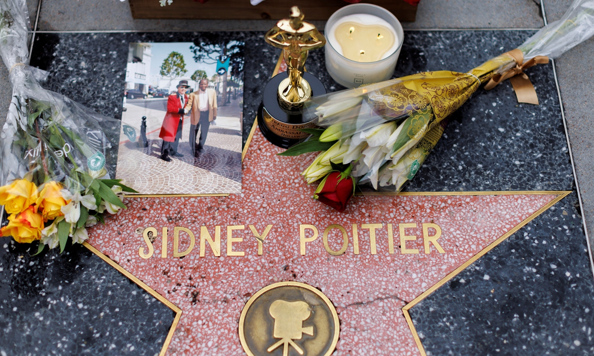 Sidney Poitier 
Below: Sidney Poitier's star on Hollywood Boulevard's 