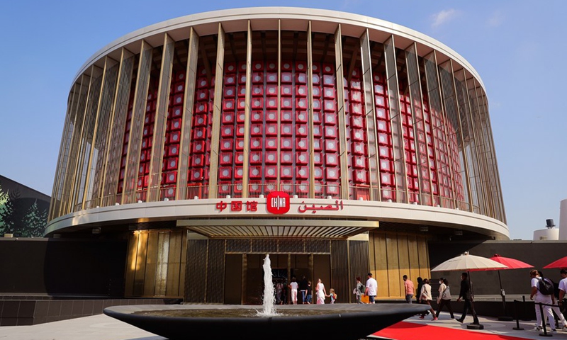 Photo taken on Jan. 10, 2022 shows the China Pavilion of Expo 2020 Dubai in Dubai, the United Arab Emirates.(Photo: Xinhua)