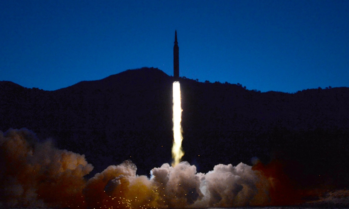 North Korea conducts a hypersonic missile test-fire, according to KCNA. Photo: VCG