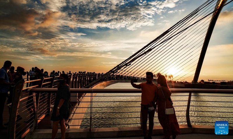 Photo taken on Jan. 10, 2022 shows the Marina of Colombo's Port City, Sri Lanka. The Marina of Colombo's Port City was officially opened to the public on Monday.(Photo: Xinhua)