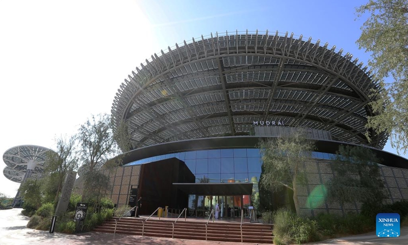 Photo taken on Jan. 11, 2022 shows the Sustainable Pavilion of the Expo 2020 Dubai in Dubai, the United Arab Emirates.(Photo: Xinhua)