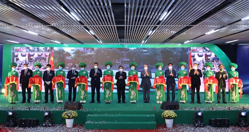 The opening ceremony of Vietnam's first urban light rail, which was built by Chinese firm,is held in Hanoi on January 13, 2022.Photo: Courtesy of China Railway Sixth Group Co