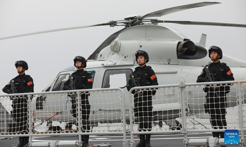Special operation soldiers line up at a military port in Zhanjiang City, south China's Guangdong Province, Jan. 15, 2022.Photo:Xinhua