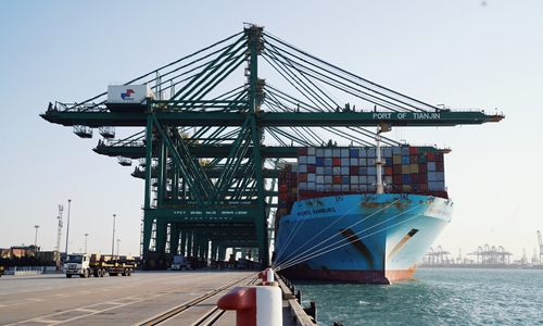 The Maersk Hamburg container ship Photo: Courtesy of Tianjin Port Group