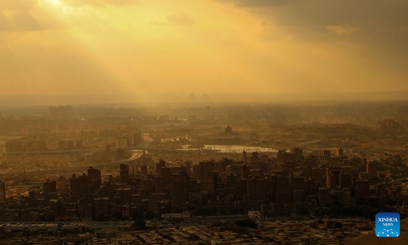 Photo taken on Jan. 16, 2022 shows the sunset in Cairo, Egypt.Photo:Xinhua