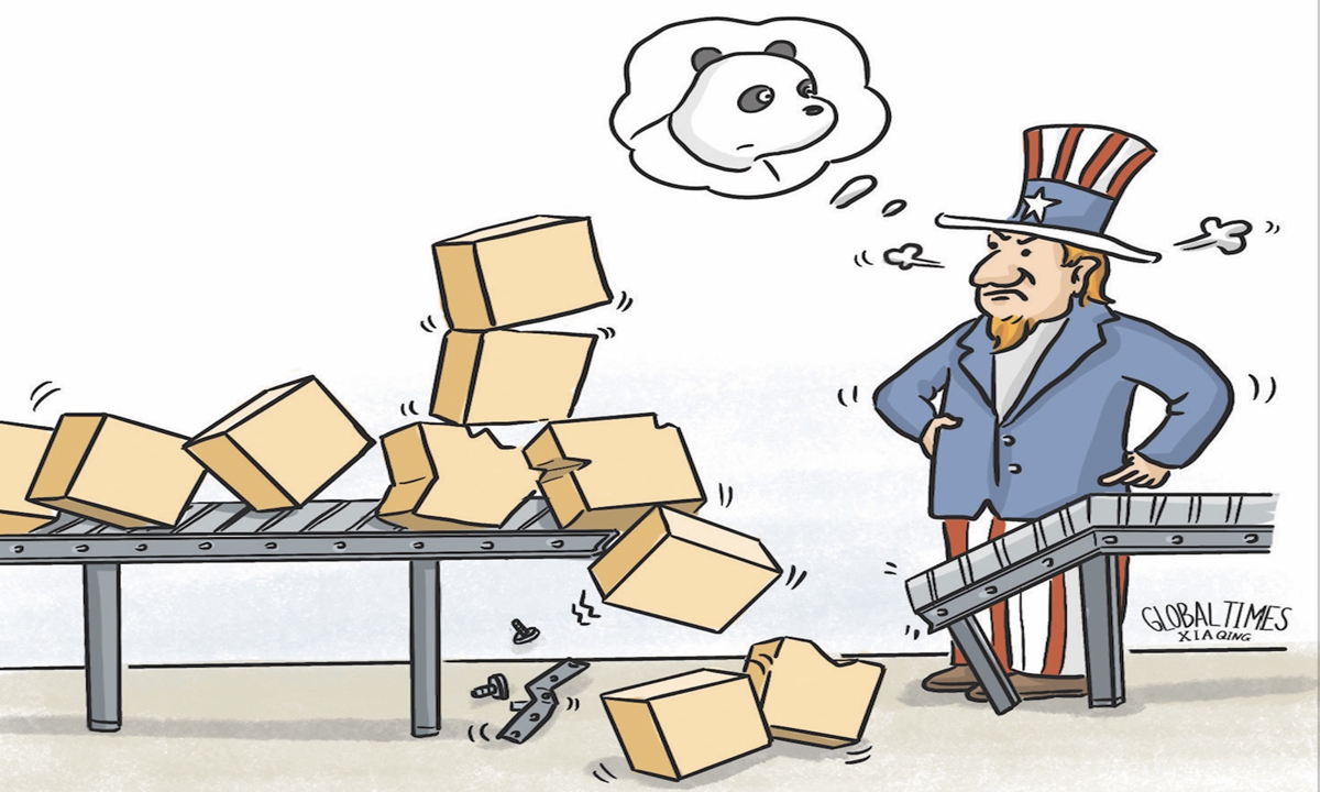 Discrediting 'zero-Covid' policy won't ease US supply bottlenecks. Illustration: Xia Qing/GT