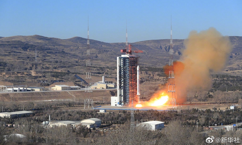 Shiyan-13 satellite is launched on January 17, 2022 from the Taiyuan Satellite Launch Center in North China’s Shanxi province. Photo: Xinhua