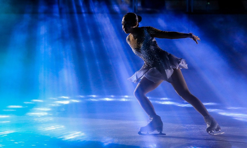 Skye Frances Patenia performs during the virtual send-off to the Philippine Olympic delegation for the upcoming 2022 Beijing Winter Olympics in Pasay City, the Philippines on Jan. 22, 2022.Photo:Xinhua