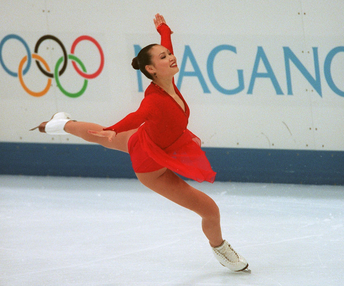 Chen Lu performs her short program during the women's figure skating competition at the Winter Olympics in Nagano, Japan on February 18, 1998. Photo: VCG