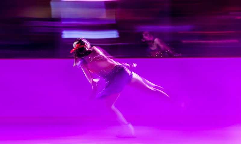 Charmaine Skye Chua performs during the virtual send-off to the Philippine Olympic delegation for the upcoming 2022 Beijing Winter Olympics in Pasay City, the Philippines on Jan. 22, 2022.Photo:Xinhua