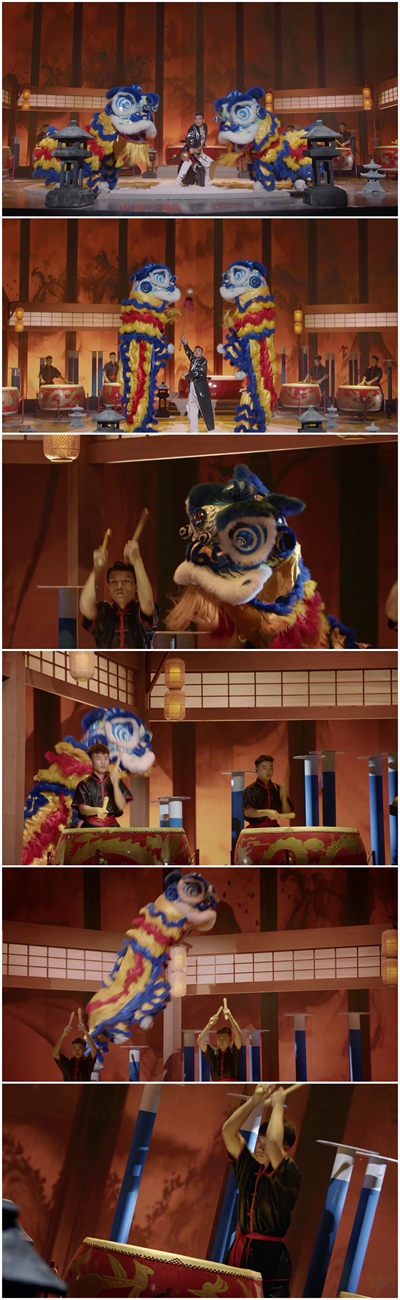 The performance of China's lion dance  Photo: Courtesy of Henan Satellite TV