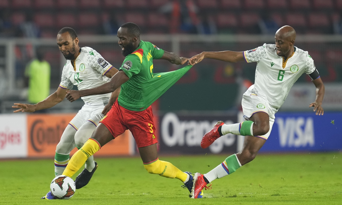 The 2021 Africa Cup of Nations AFCON Finals soccer match between Cameroon and Comoros at Olembe Stadium in Yaounde, Cameroon on January 24, 2022 Photo: IC