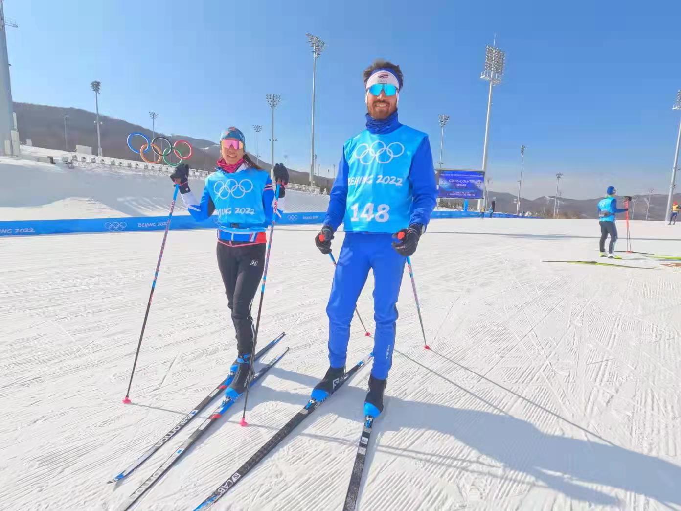 Mark Chanloung and Karen Chanloung in Beijing 2022 Winter Olympics Village
