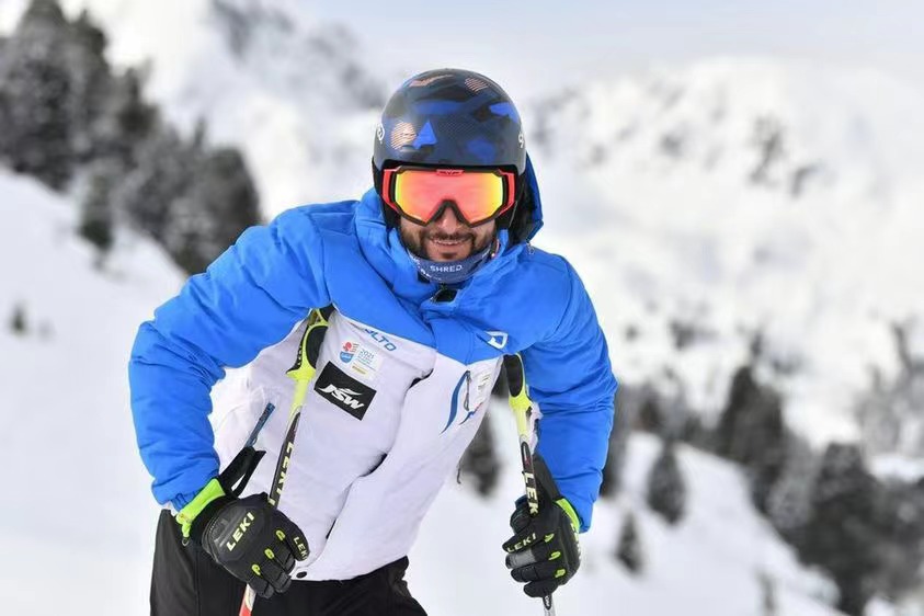 Indian skier Arif Khan. 