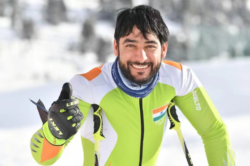 Indian skier Arif Khan. 