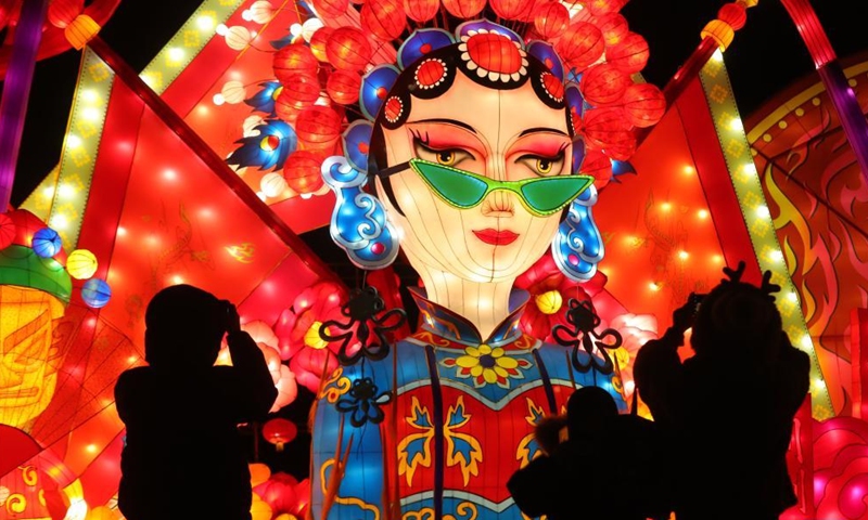 People visit lantern show in celebration of Chinese Lunar New Year in ...