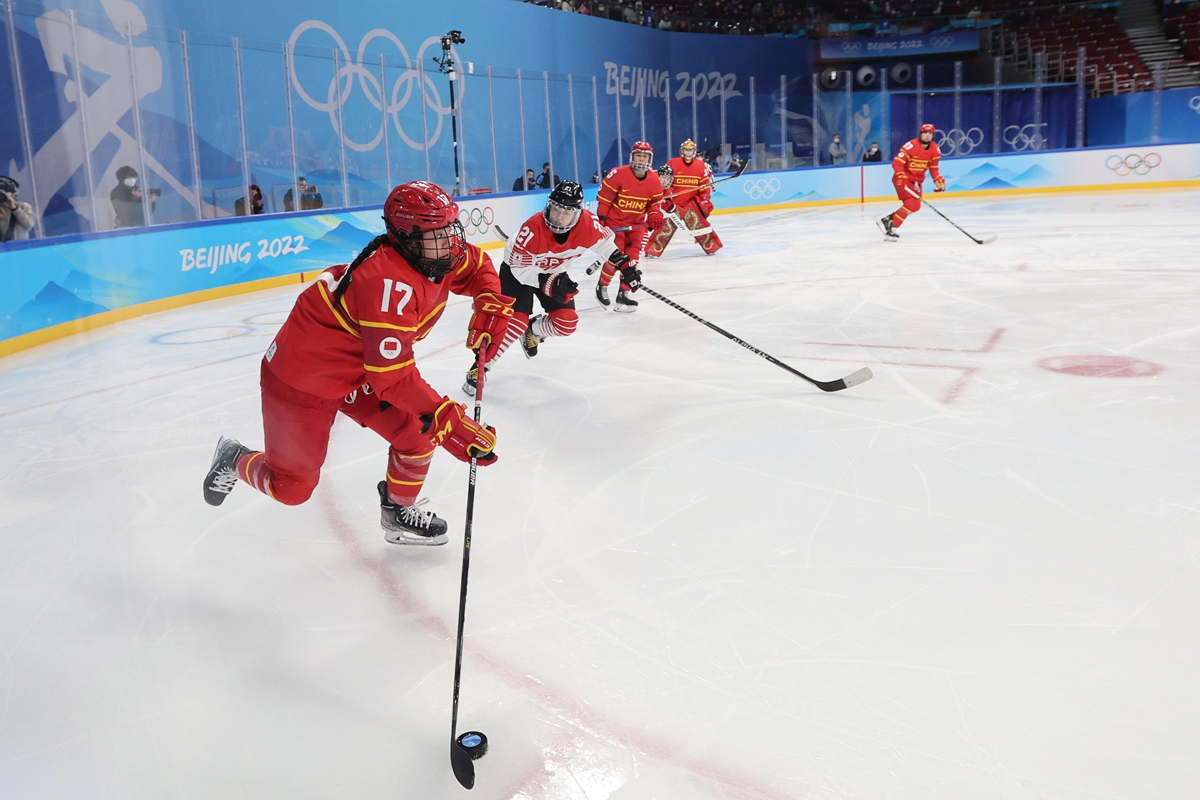 Chinese player Kang Mulan during the match at the Beijing Winter Olympics on February 6 Photo: Li Hao/Global Times