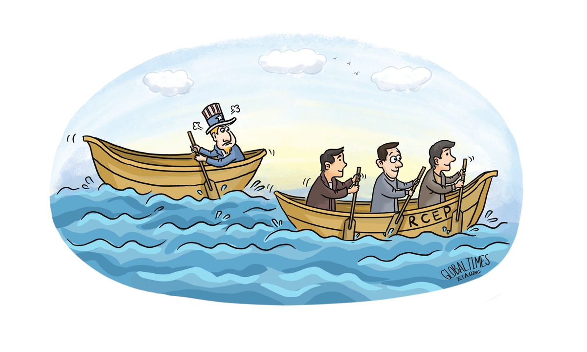 US tries to contain China with new Asia-Pacific economic framework. Illustration: Xia Qing/GT