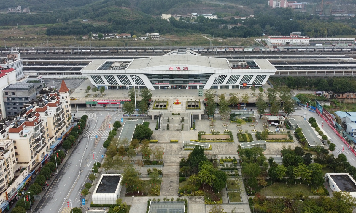 Baise railway station suspended operations due to the latest flare-up. Photo: CFP