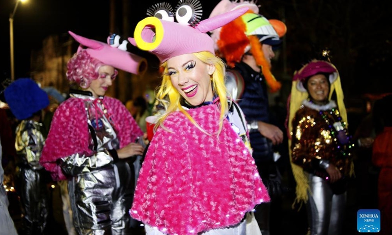 A woman participates in the parade during Krewe of Chewbacchus, a Sci-Fi themed Mardi Gras parade, held in New Orleans, Louisiana, the United States, Feb. 5, 2022.Photo:Xinhua