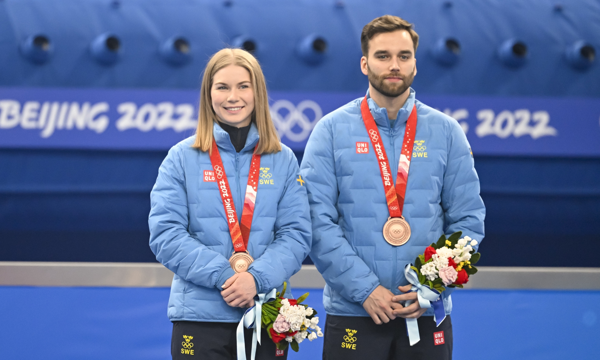 Swedish athlete Almida de Val and Oskar Eriksson Photo:VCG