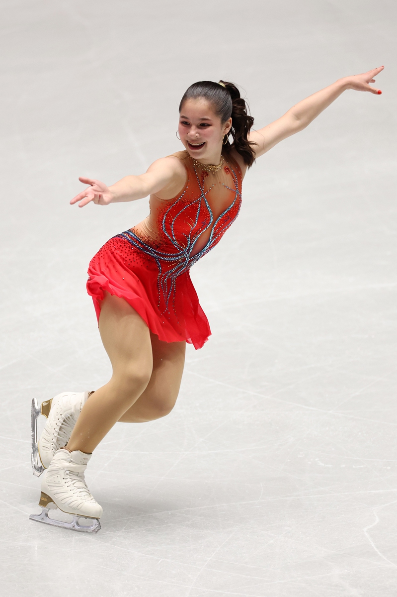 Alysa Liu of the US competes in the women's short program on November 12, 2021 in Tokyo, Japan. Photo:VCG