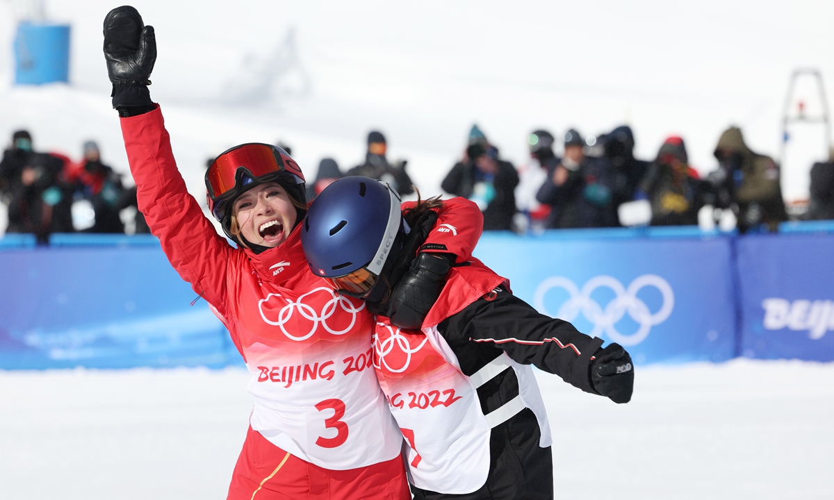 Chinese skier Gu Ailing wins a sliver medal at the women's freeski slopestyle final on Tuesday. Photo: Cui Meng/GT