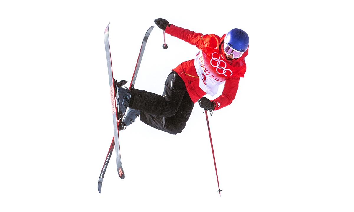 Gu Ailing competes in the women's freeski slopestyle final on February 15. Photo: Cui Meng/Global Times