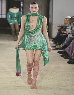Models walk the runway at the Poster Girl fashion show during Autumn/Winter 2022, at London Fashion Week, in London on February 18, 2022. Photo: IC
