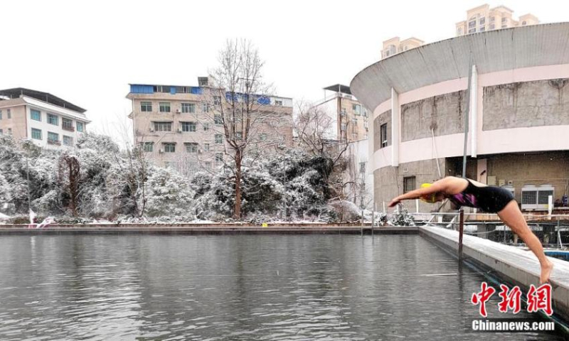 Photo taken on Feb.22, 2022 shows the breathtaking snow scenery in Qiandongnan Miao and Dong Autonomous Prefecture, southwest China's Guizhou Province. (Photo: China News Service/Feng Li)