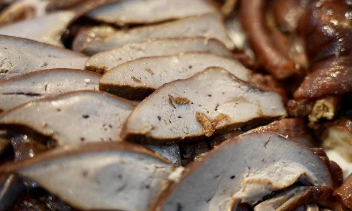 A display of different goose cuisine at the exhibition.Photo: Deng Zijun/GT
