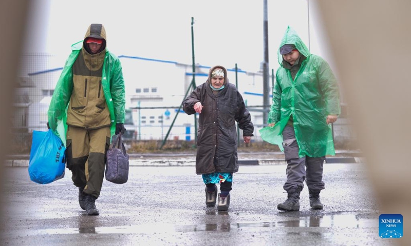 A woman from Donbass arrives at Rostov Region, Russia, on Feb. 24, 2022.(Photo: Xinhua)