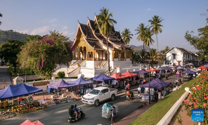 Photo taken on Feb. 25, 2022 shows a view of the ancient town of Luang Prabang, in Laos.Photo:Xinhua