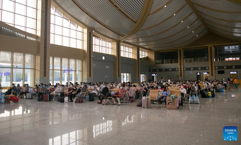 Photo taken on Feb. 25, 2022 shows the waiting hall of the Luang Prabang Station in Luang Prabang, Laos.Photo:Xinhua