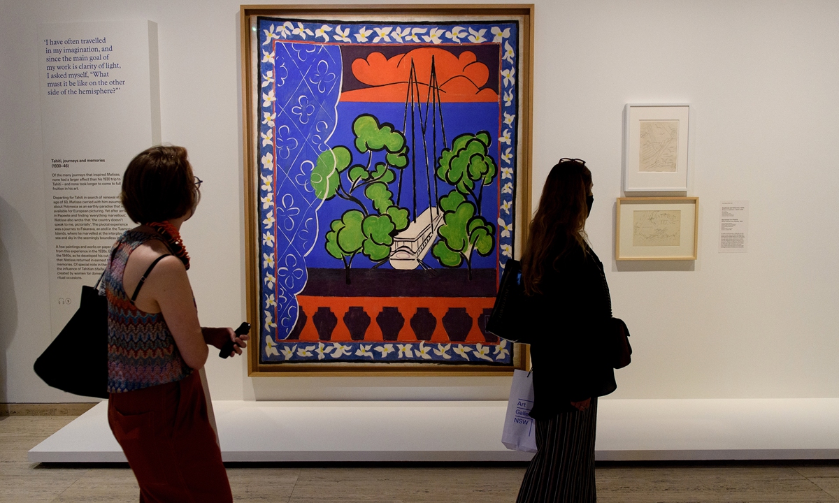 Patrons view artworks during a preview of the major exhibition Matisse: Life & Spirit, Masterpieces from the Centre Pompidou, Sydney, Australia, on November 19, 2021. Photos: IC A screenshot of the UCCA website