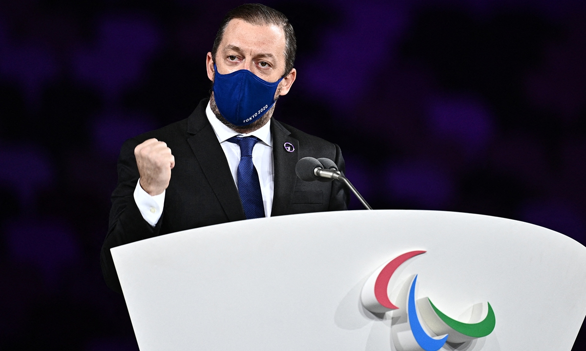 International Paralympic Committee President Andrew Parsons Photo: AFP 