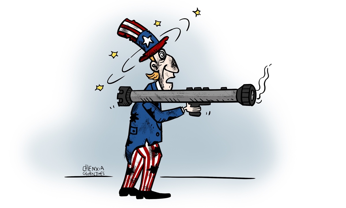 Intensifying trade attack on China to inflict more pain on US economy. Illustration: Chen Xia/GT