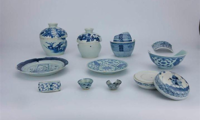 Some of the porcelains discovered by archaeologists in the <em>Yangtze River Estuary No.2</em> in 2019. (photo: courtesy of Shanghai Municipal Administration of Cultural Heritage)