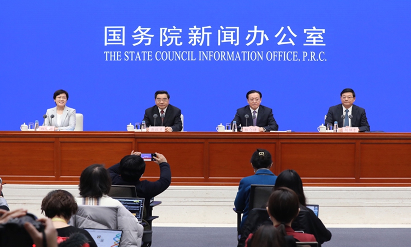 The National Development and Reform Commission held a press conference on March 7, 2022 in Beijing on China's achievements during the high-quality development. Photo: VCG