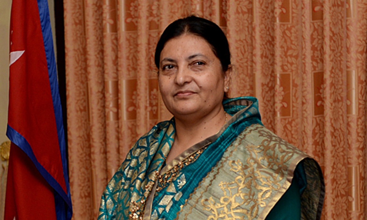 President of Nepal Bidya Devi Bhandari Photo: cnsphoto