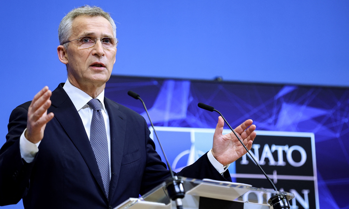 NATO Secretary General Jens Stoltenberg speaks during a press conference ahead of the alliance's Defence Ministers' meeting at the NATO headquarters in Brussels on March 15, 2022. Photo: AFP