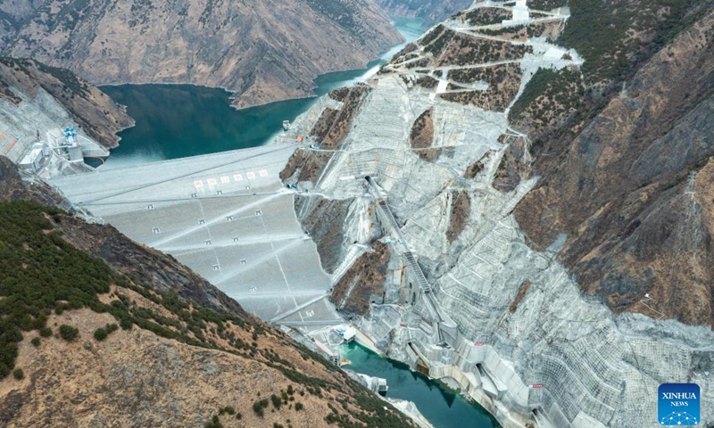Aerial photo taken on Aug. 14, 2021 shows Lianghekou hydropower plant on the Yalong River in Tibetan Autonomous Prefecture of Garze, southwest China's Sichuan Province.Photo:Xinhua
