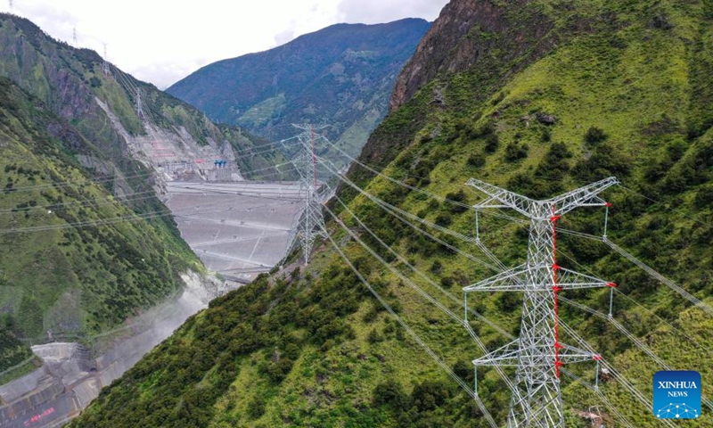 Aerial photo taken on Aug. 14, 2021 shows Lianghekou hydropower plant on the Yalong River in Tibetan Autonomous Prefecture of Garze, southwest China's Sichuan Province.Photo:Xinhua