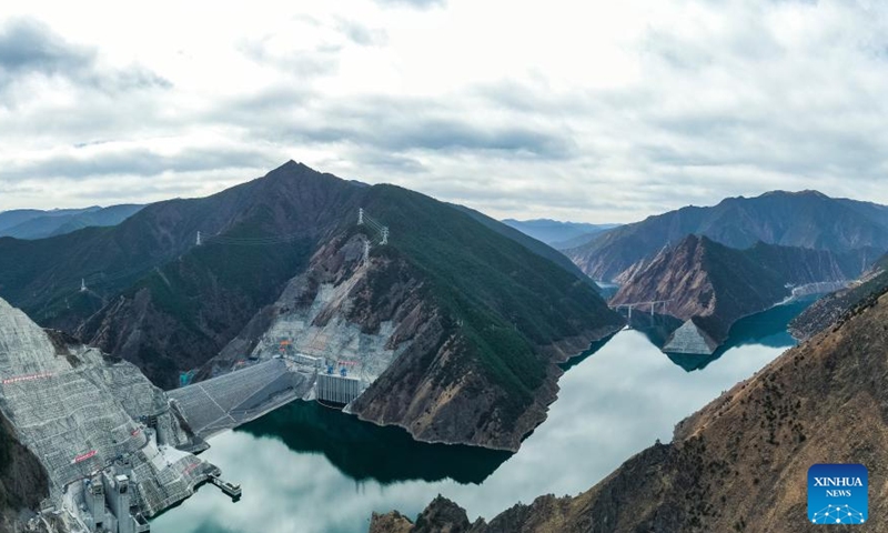 Aerial photo taken on Aug. 14, 2021 shows Lianghekou hydropower plant on the Yalong River in Tibetan Autonomous Prefecture of Garze, southwest China's Sichuan Province.Photo:Xinhua